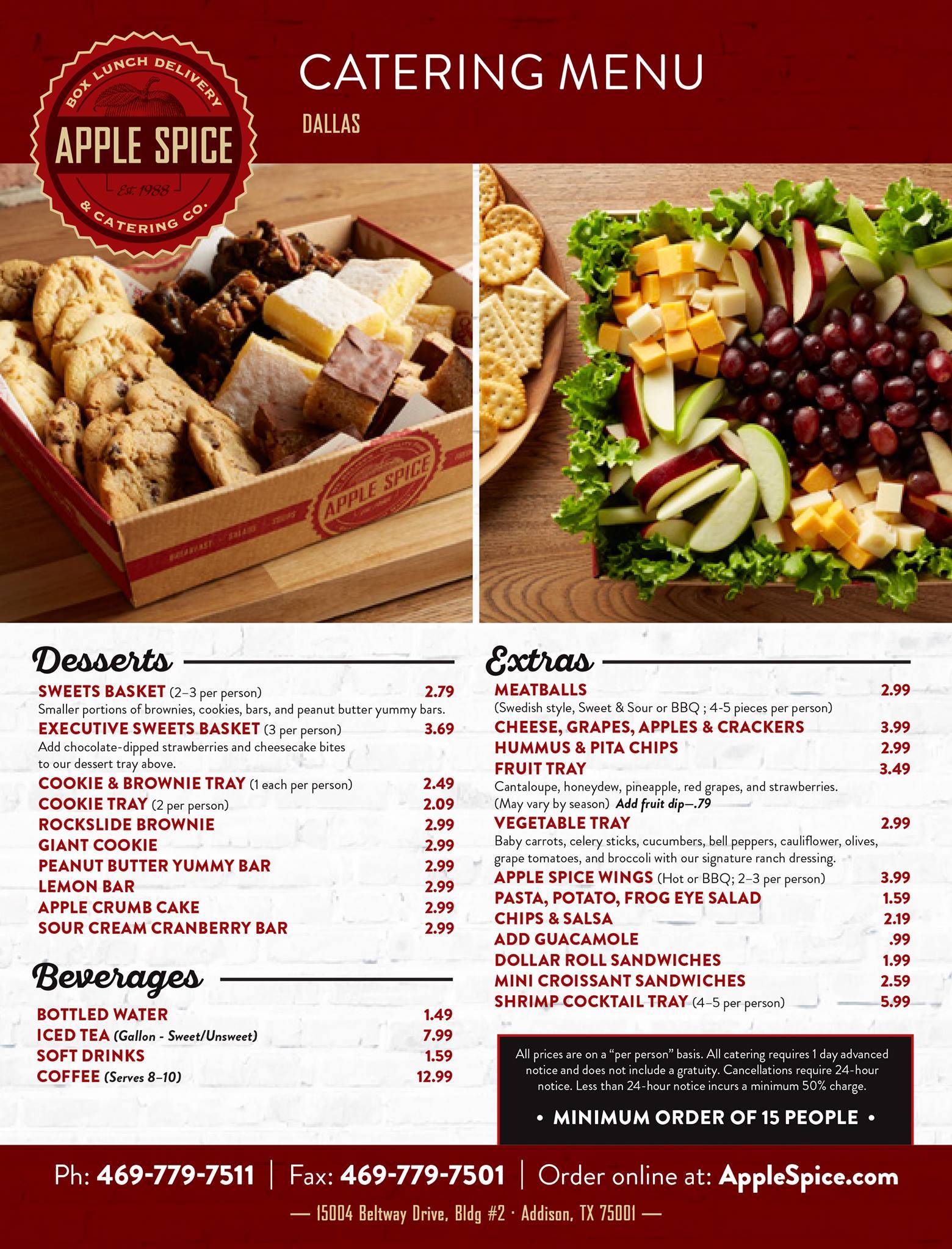 Apple Spice Box Lunch Delivery & Catering Dallas, TX меню