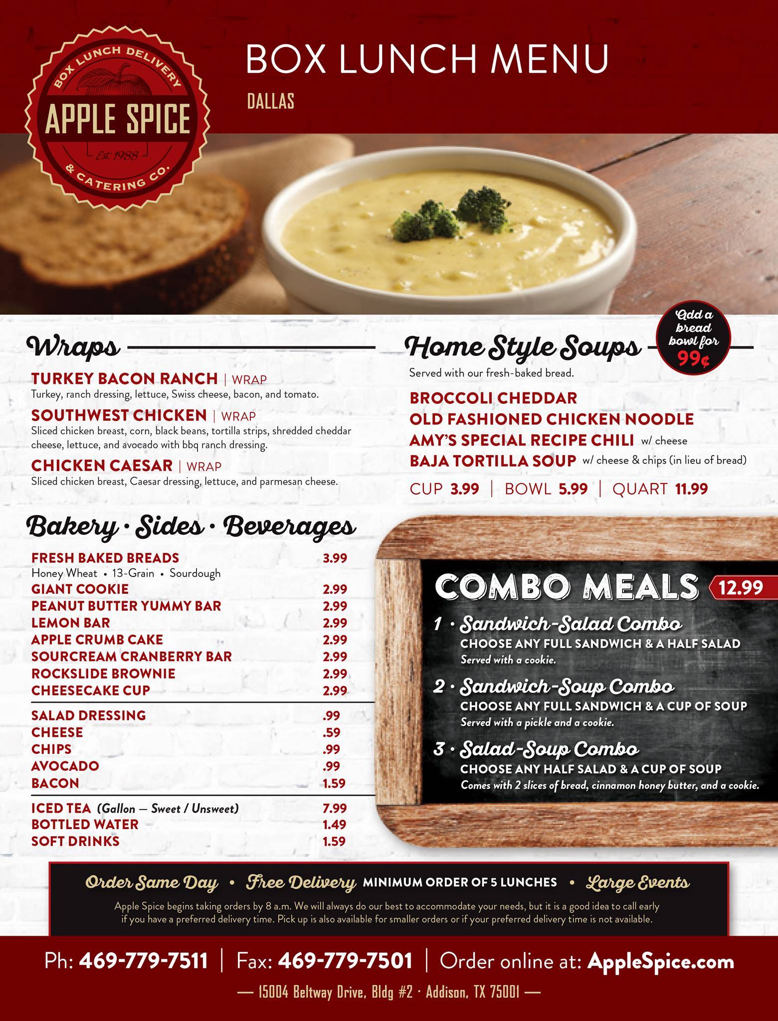 Apple Spice Box Lunch Delivery & Catering Dallas, TX меню
