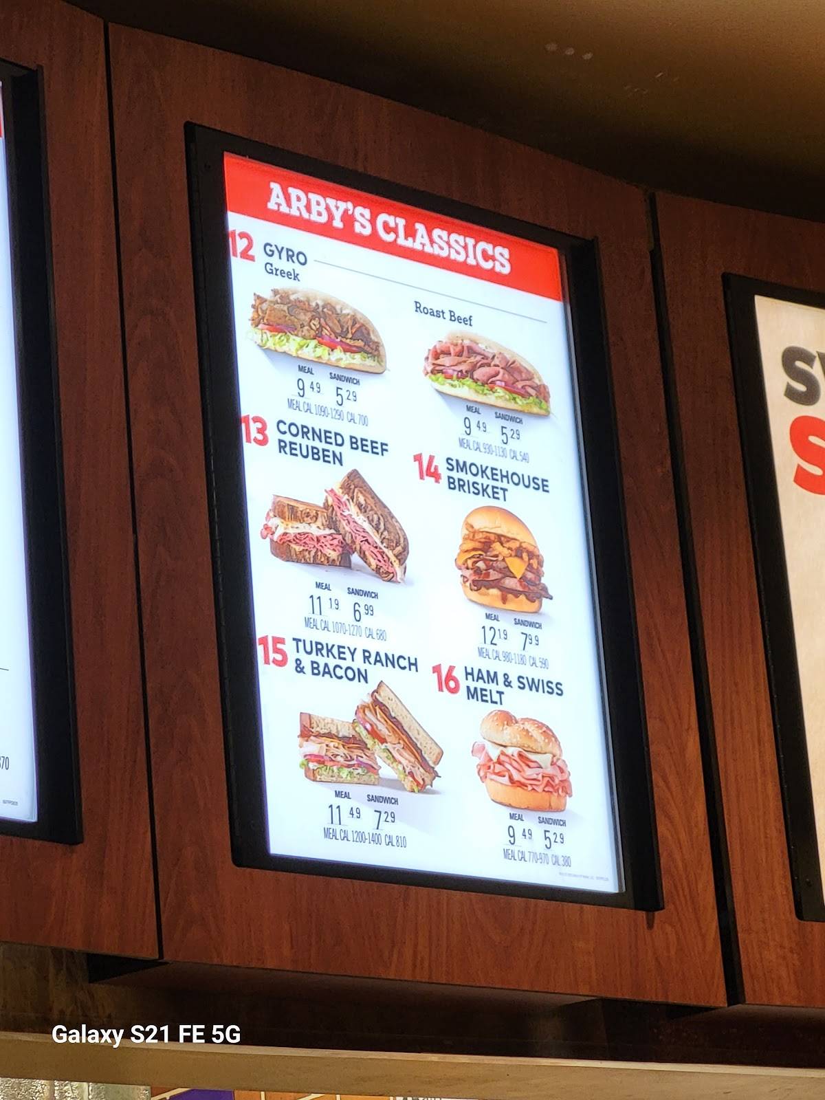 Arby's меню