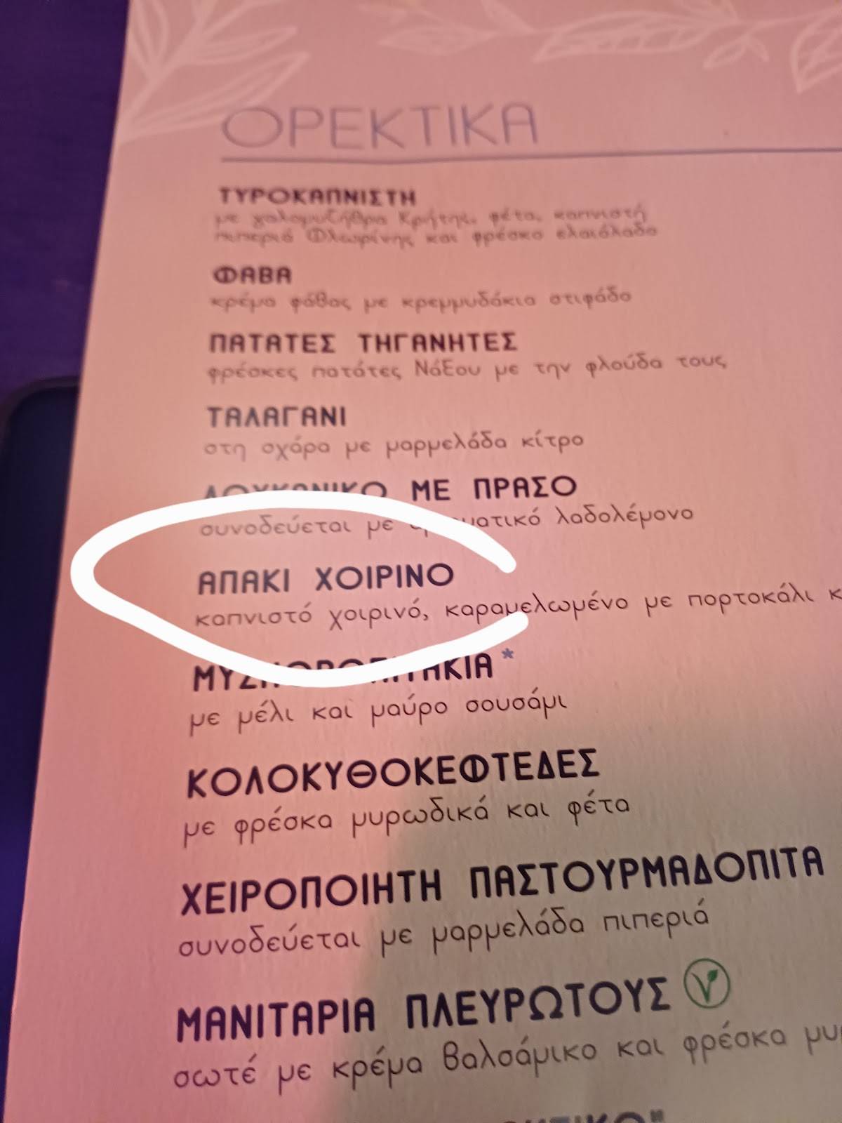 Arolithos Restaurant - Cafe меню