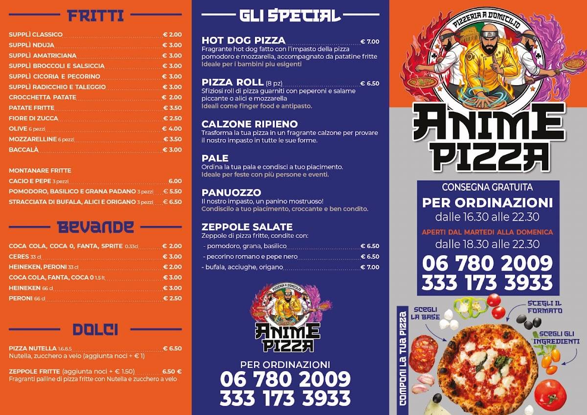 AnimePizzaRoma меню