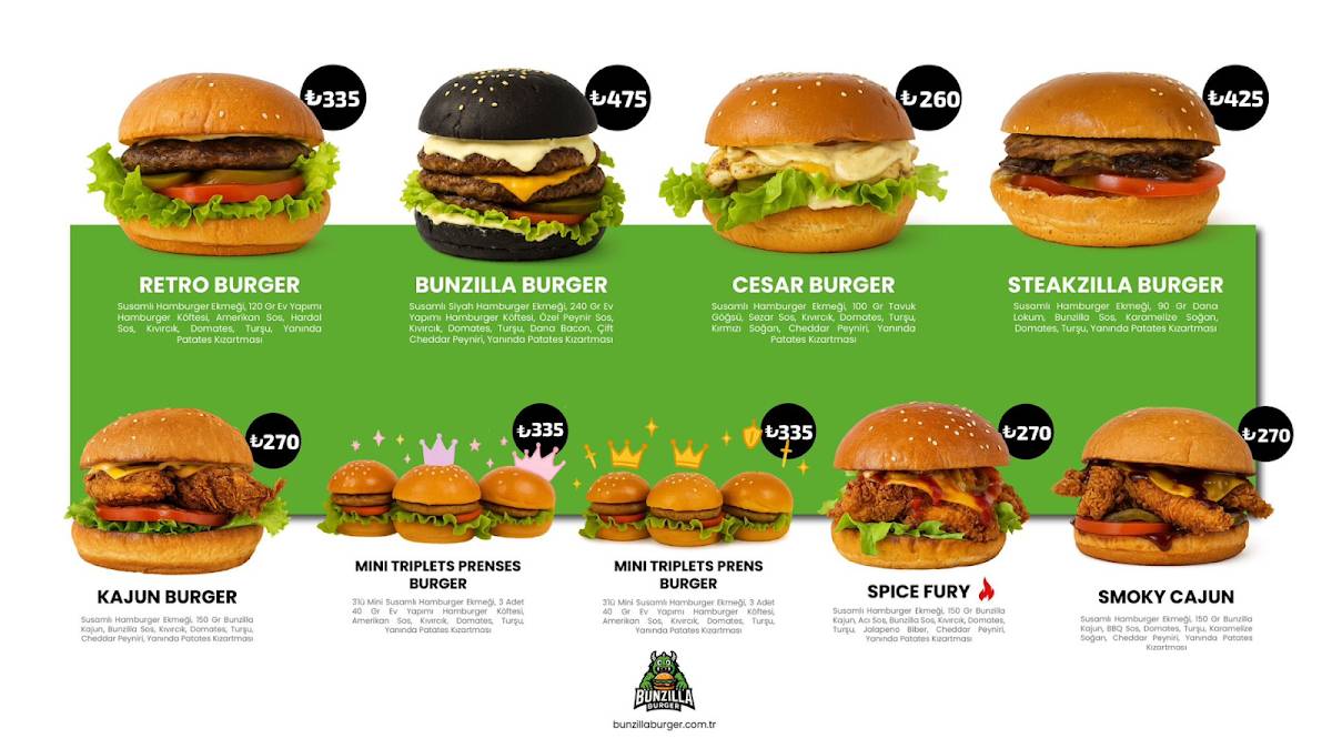BUNZILLA BURGER меню