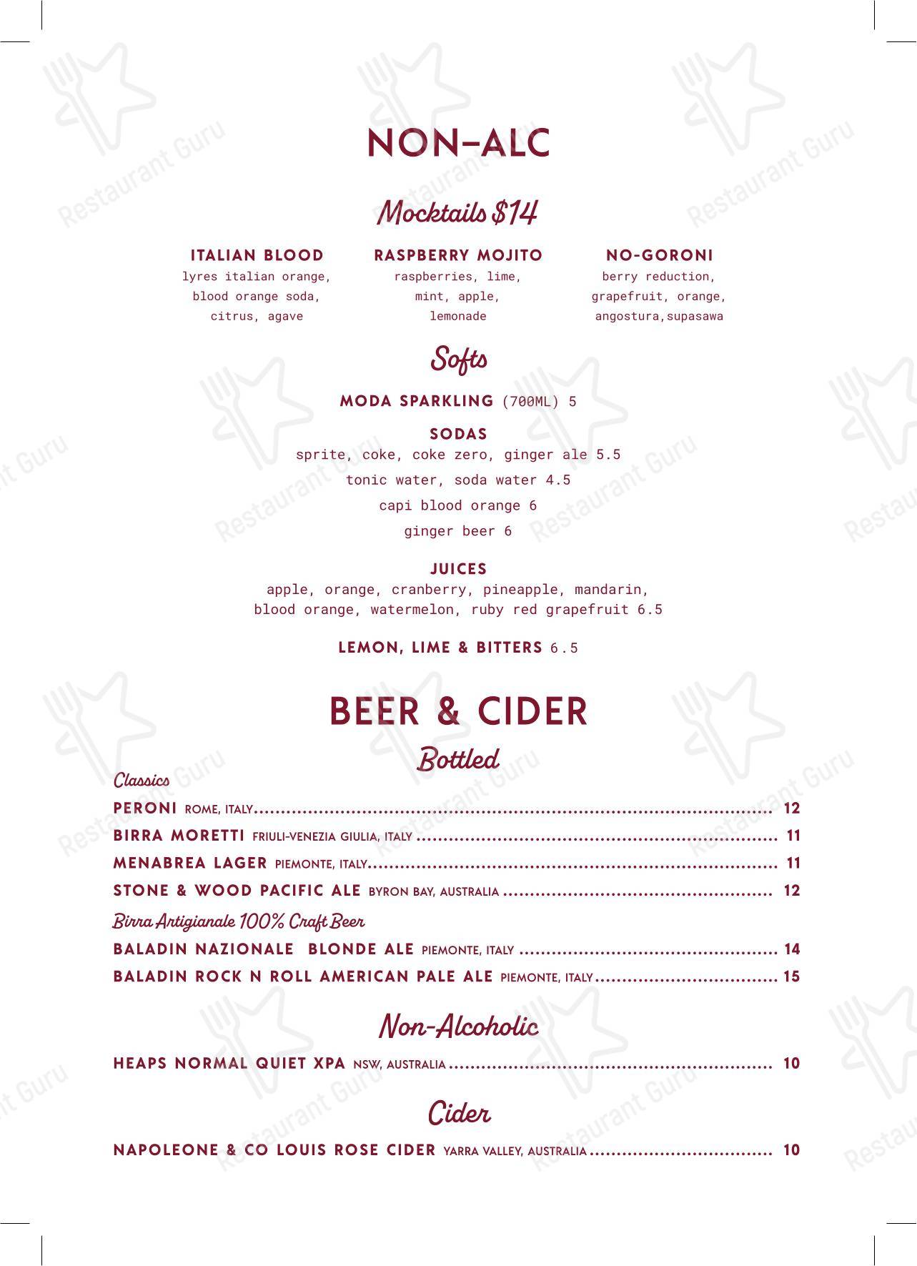 Bar Infinita в Гордоне - Boronia Catering Menu Pack