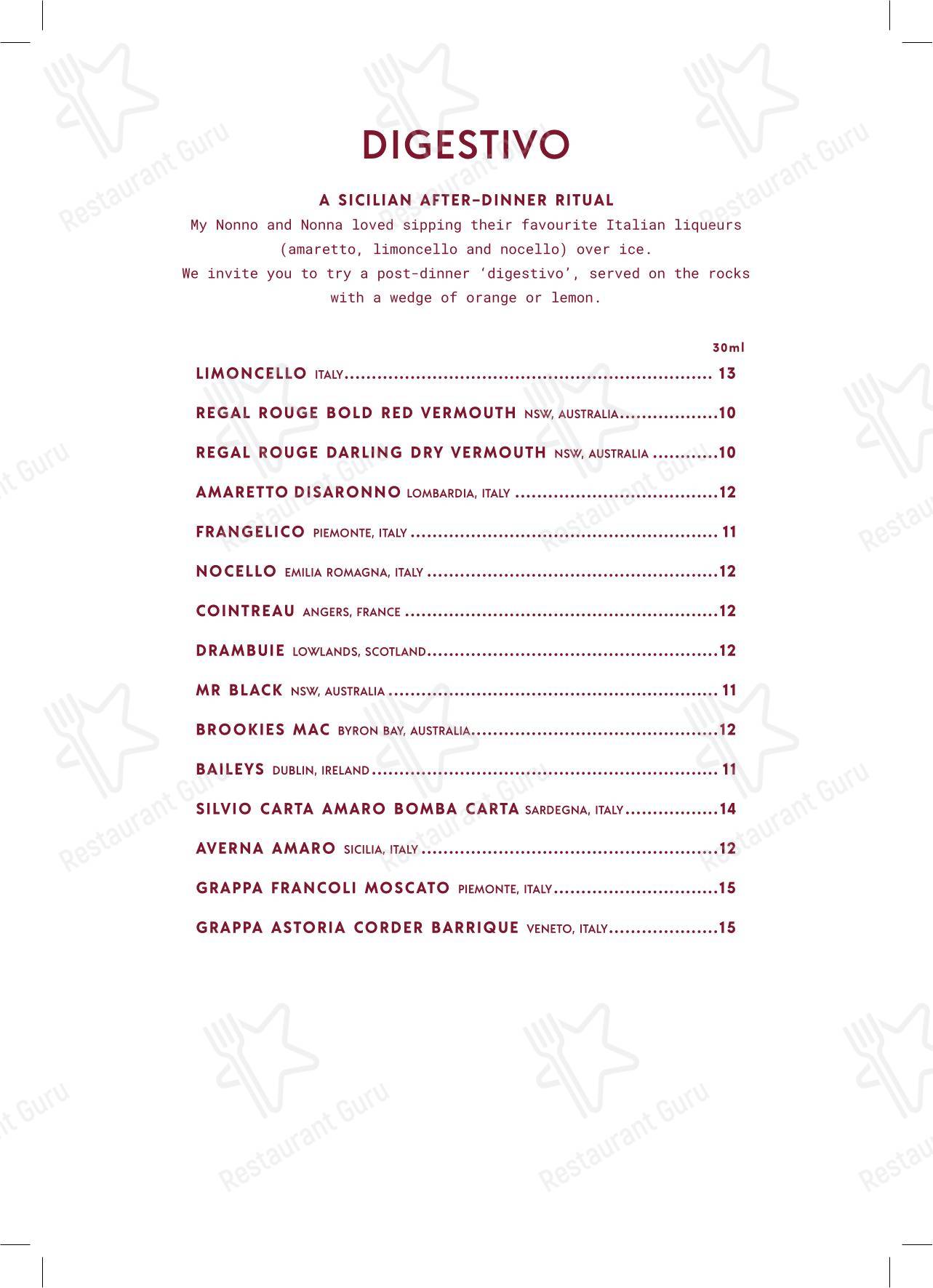 Boronia Catering Menu Pack ресторана Bar Infinita в Гордоне