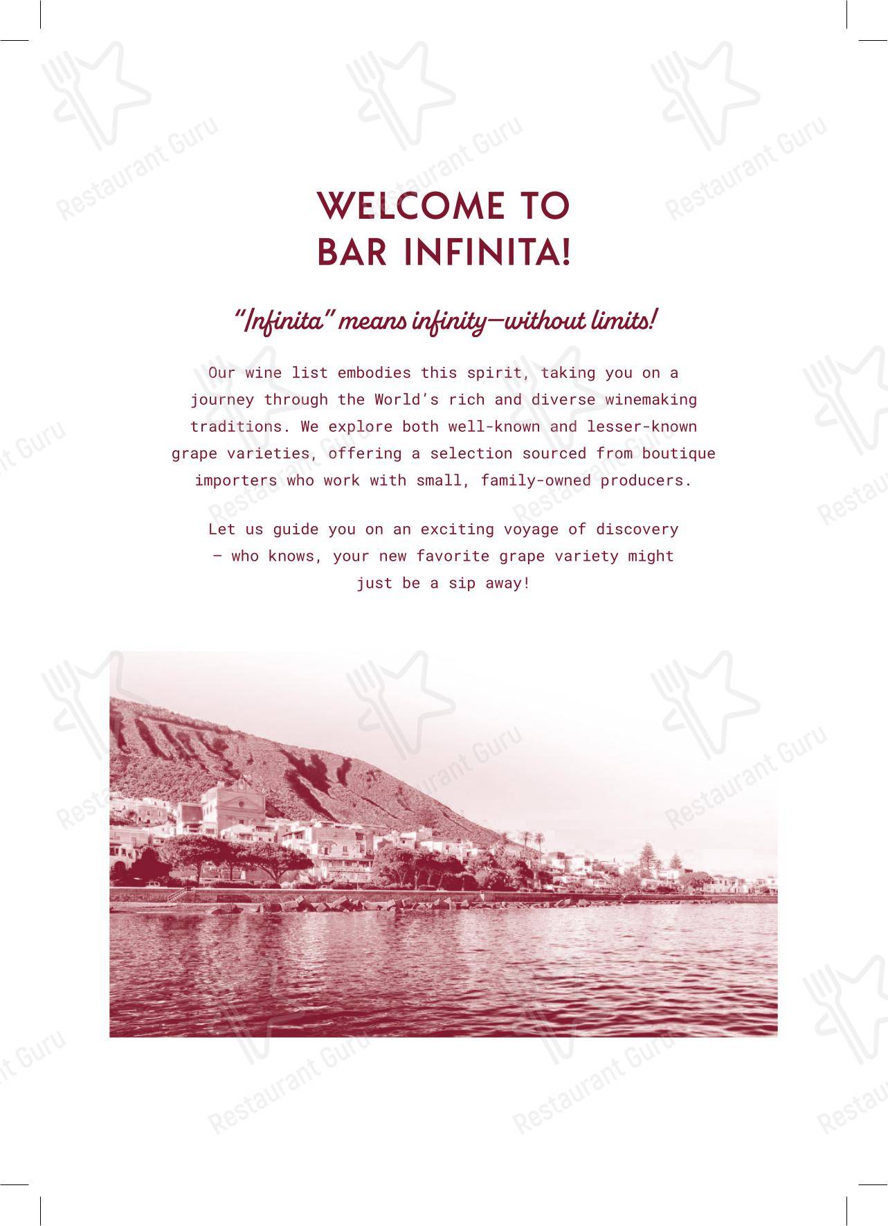 Меню ресторана Bar Infinita - Boronia Catering Menu Pack