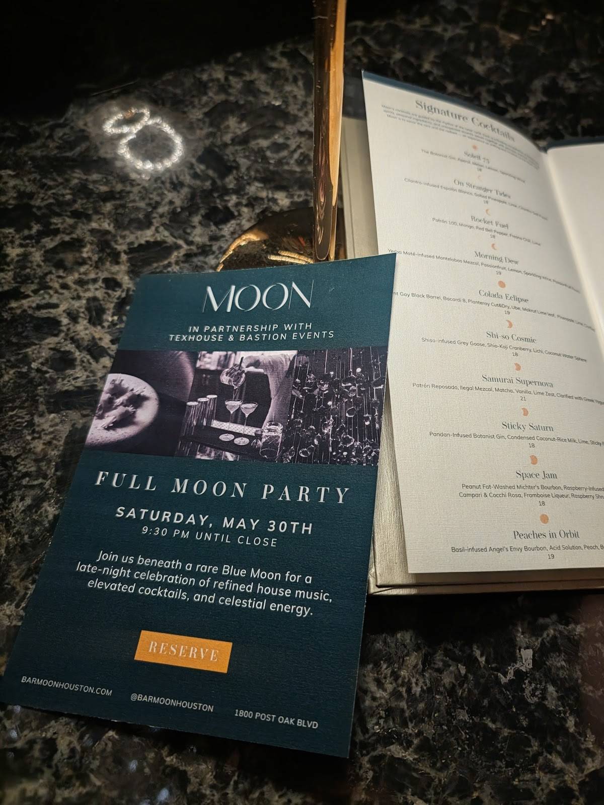 Bar Moon меню