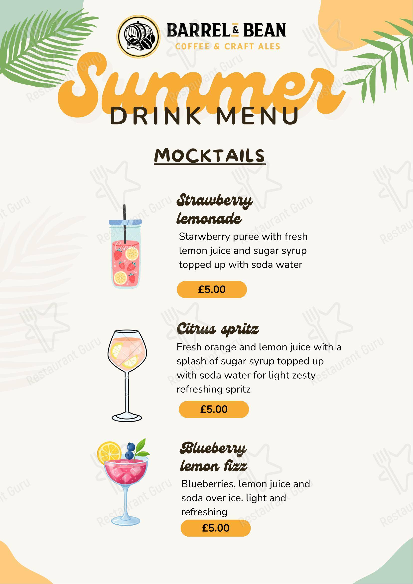 Barrel & Bean в Ротереме - Меню напитков