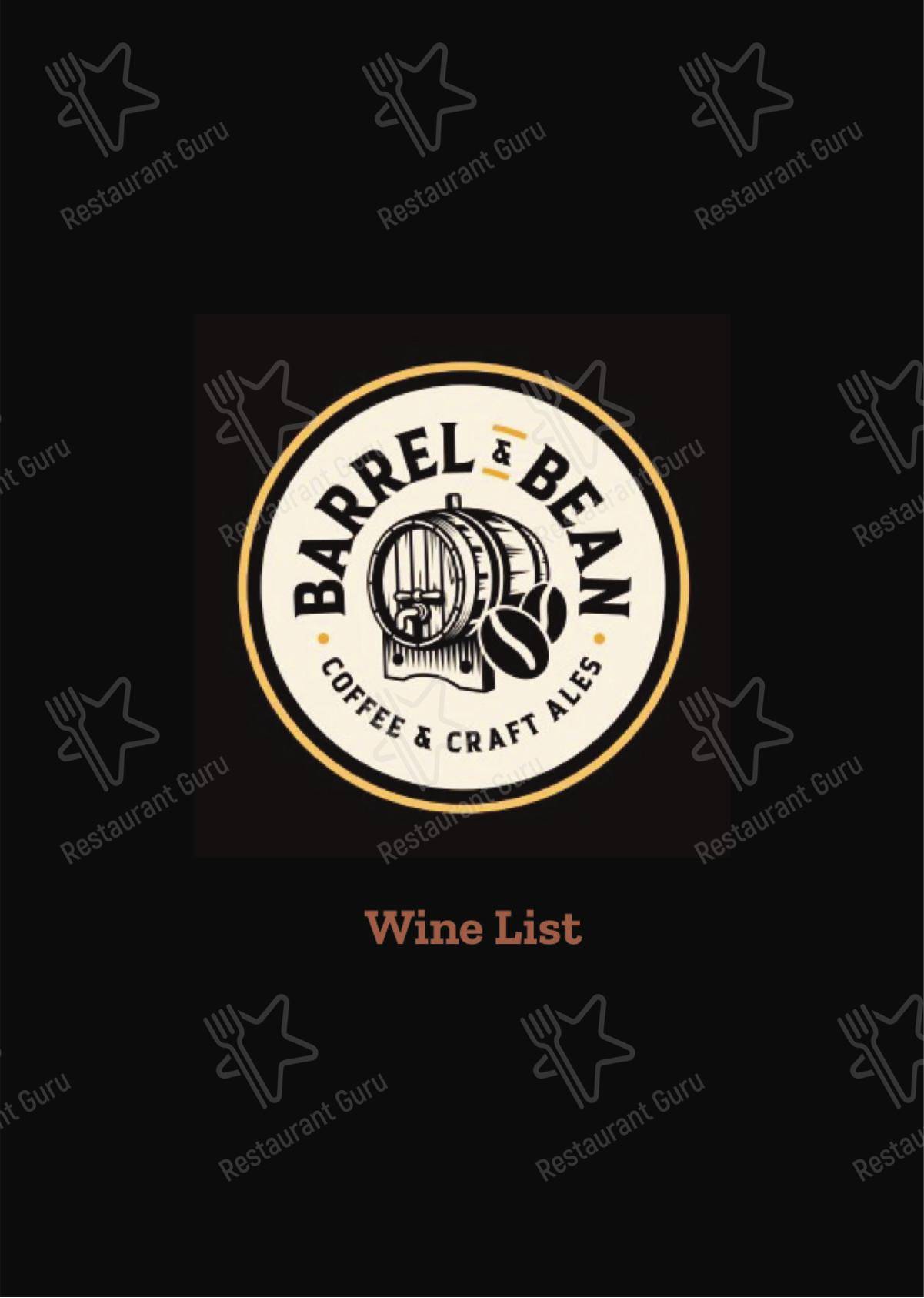 Меню паба и бара Barrel & Bean - 菜单