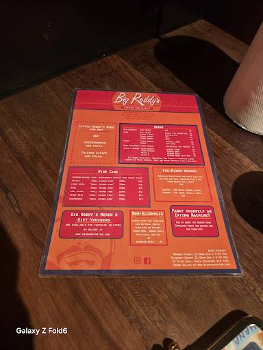 Big Roddy's Rippin' Rib Shack - South Brisbane меню