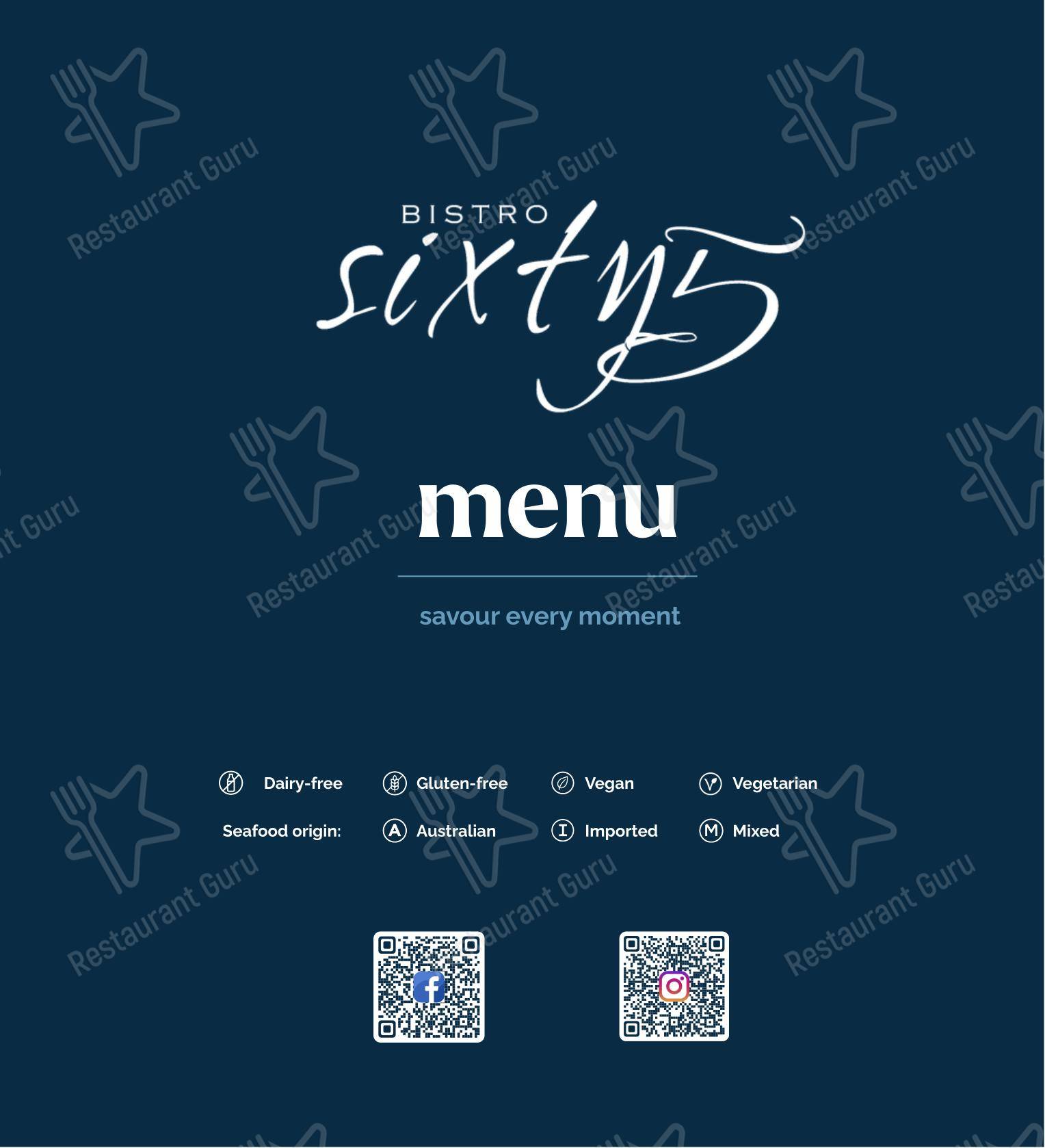 Меню ресторана Bistro 65 - Основное меню