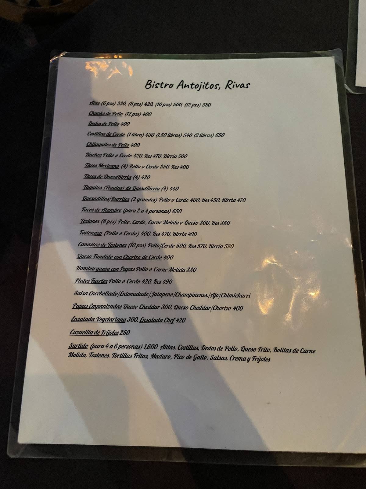 Bistro Antojitos меню