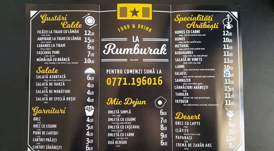 Restaurant Rumburak меню