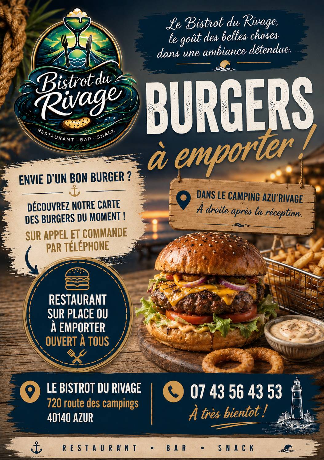 Bistrot du Rivage меню