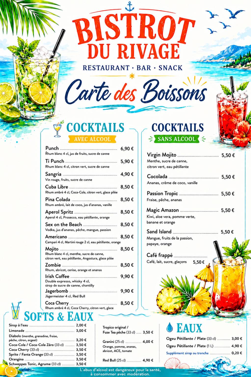Bistrot du Rivage меню