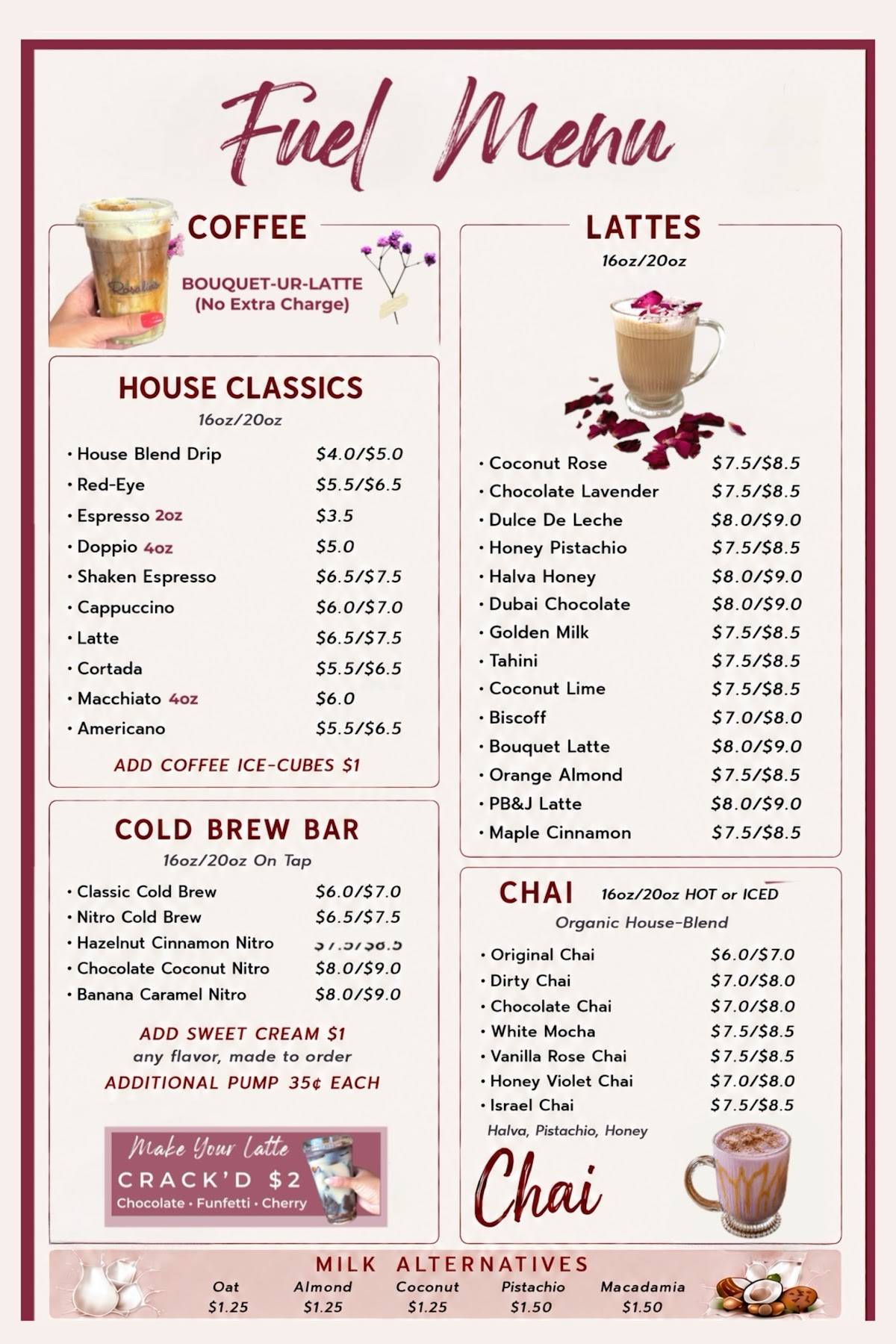 Rosalia's Botanical Cafe меню