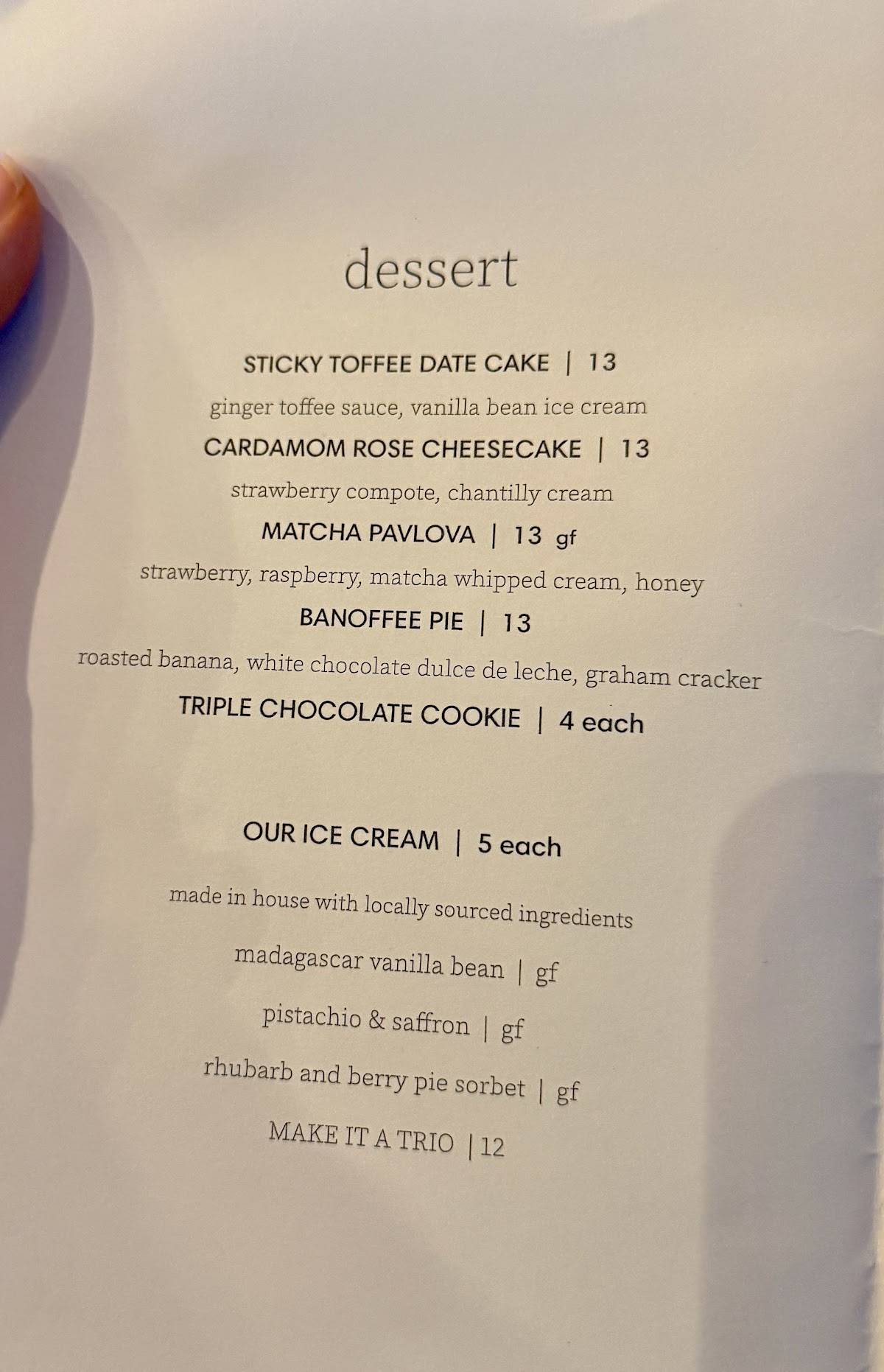 Boca Brasserie меню