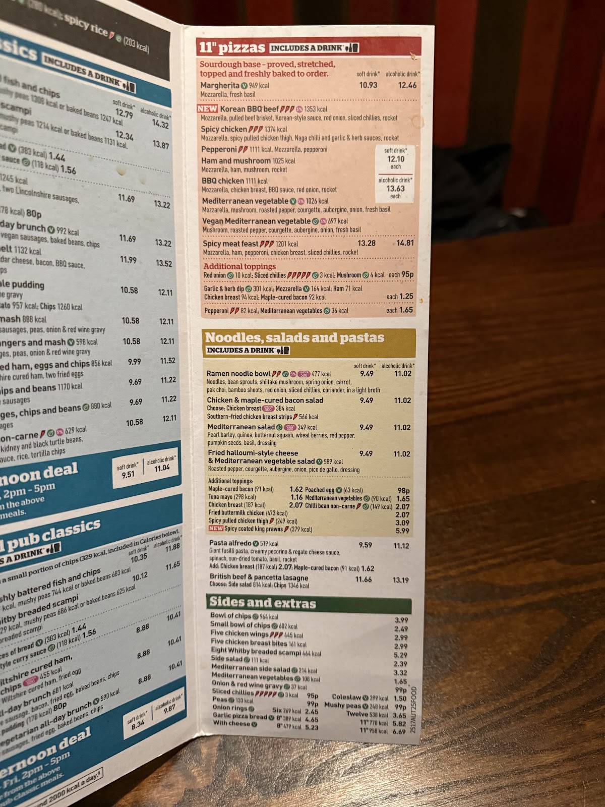 The Fall Well - JD Wetherspoon меню