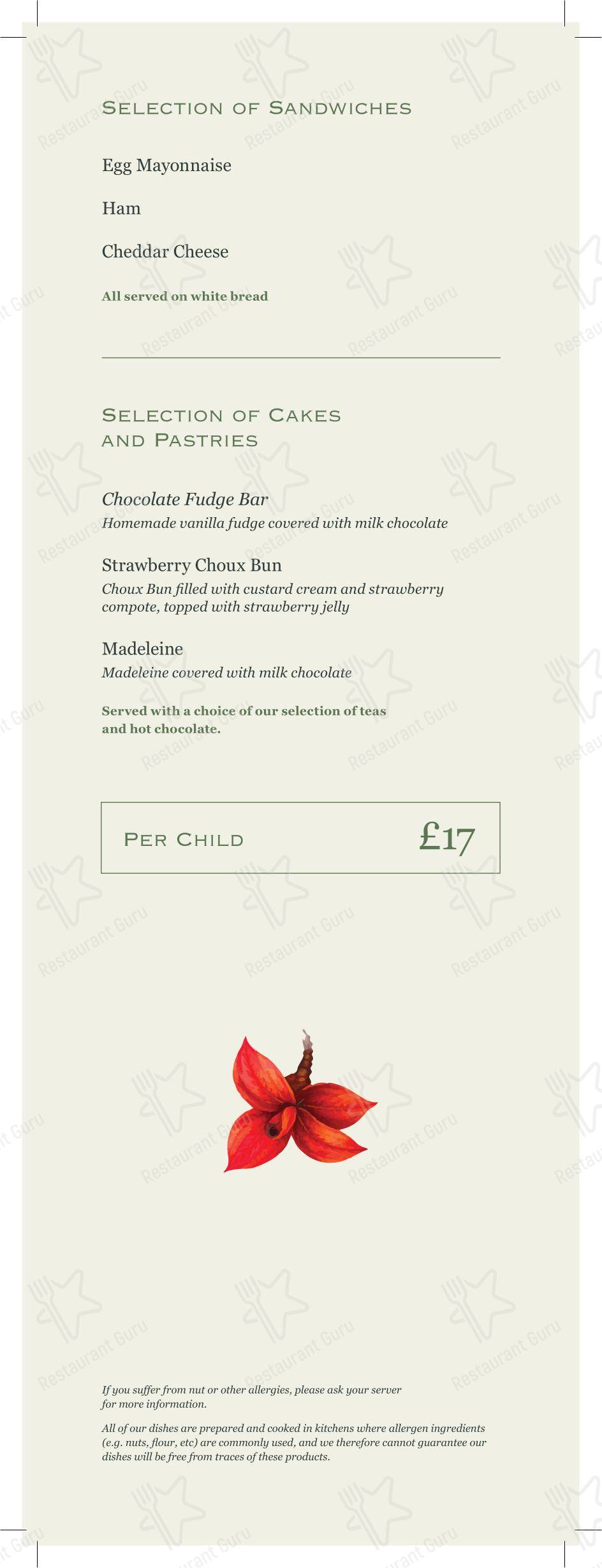Меню фастфуда Botanico Woolton - Takeaway Menu