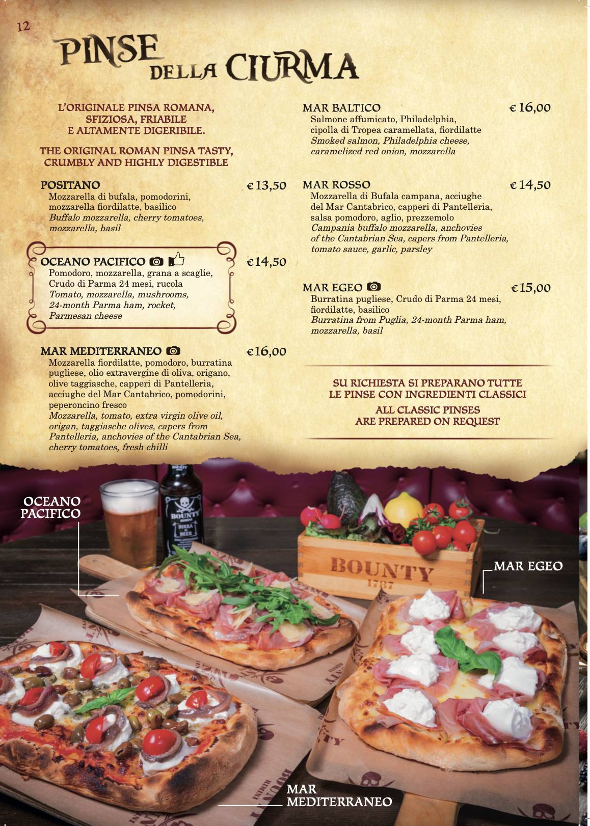 Bounty Rimini меню
