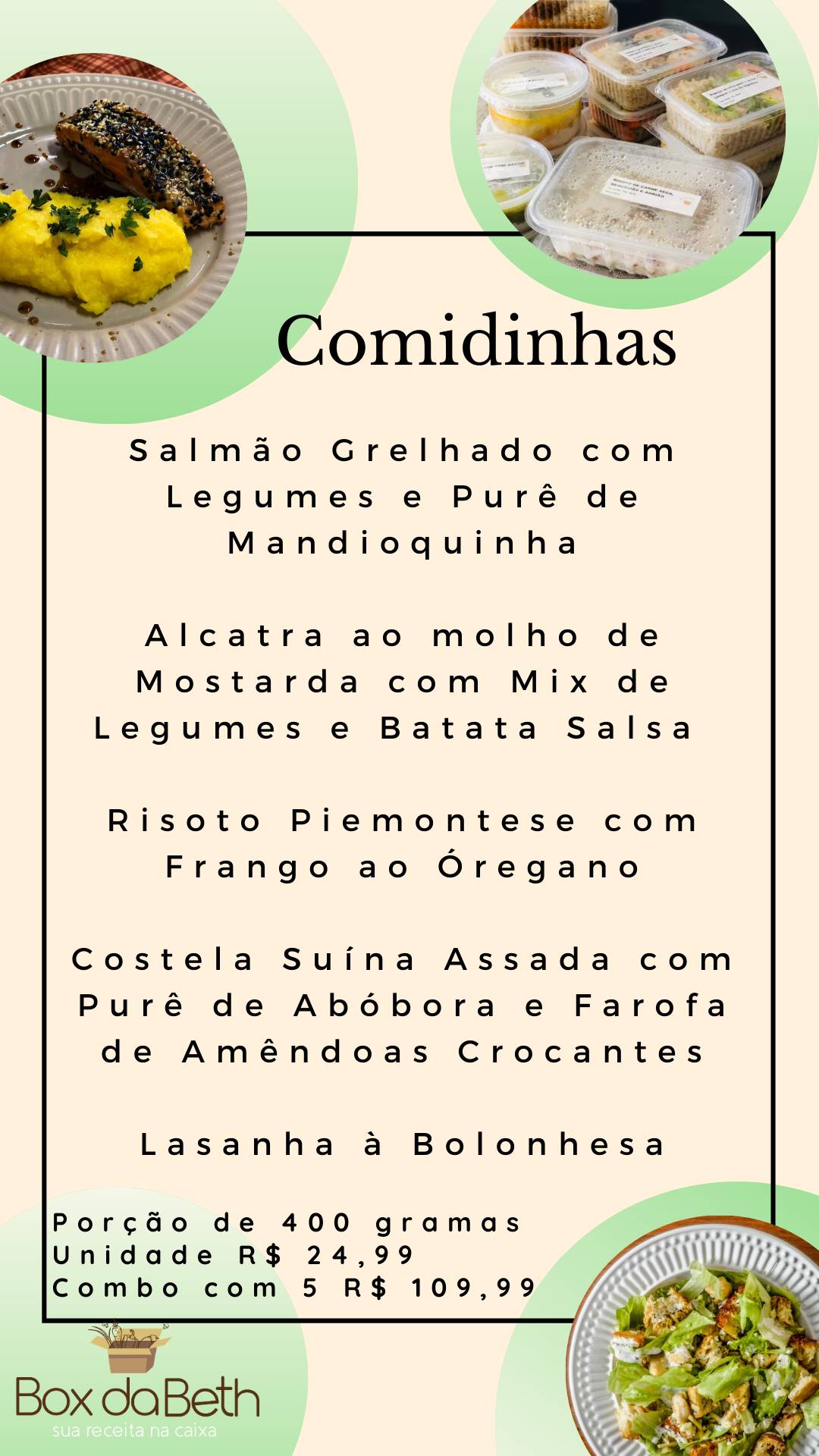Comida na Marmita меню