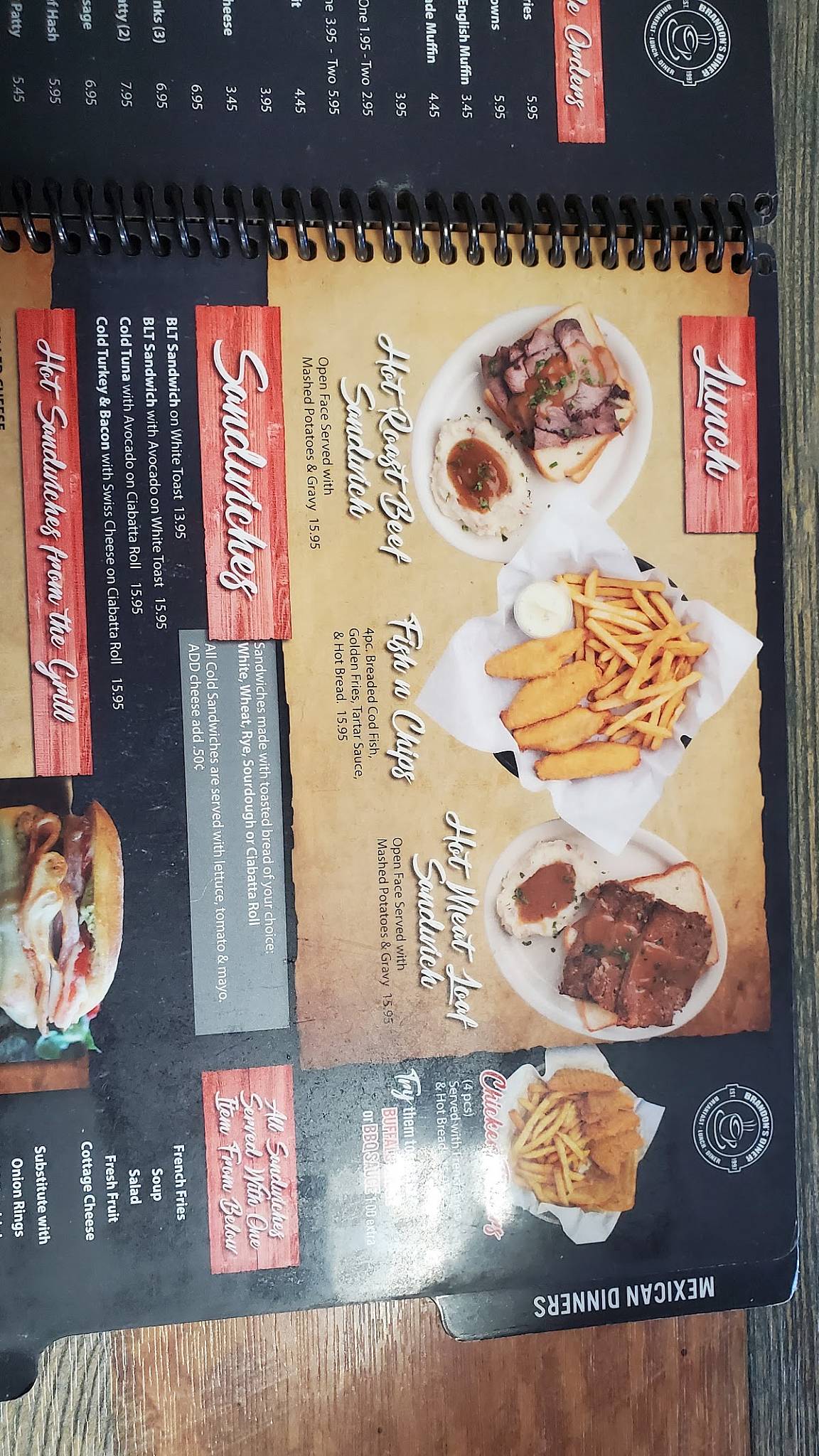 Brandon's Diner меню