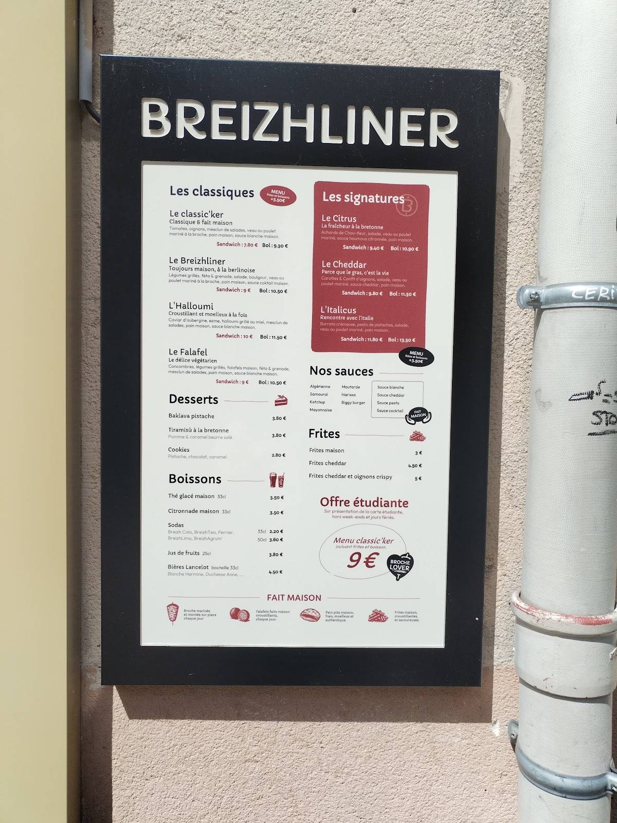 Breizhliner меню