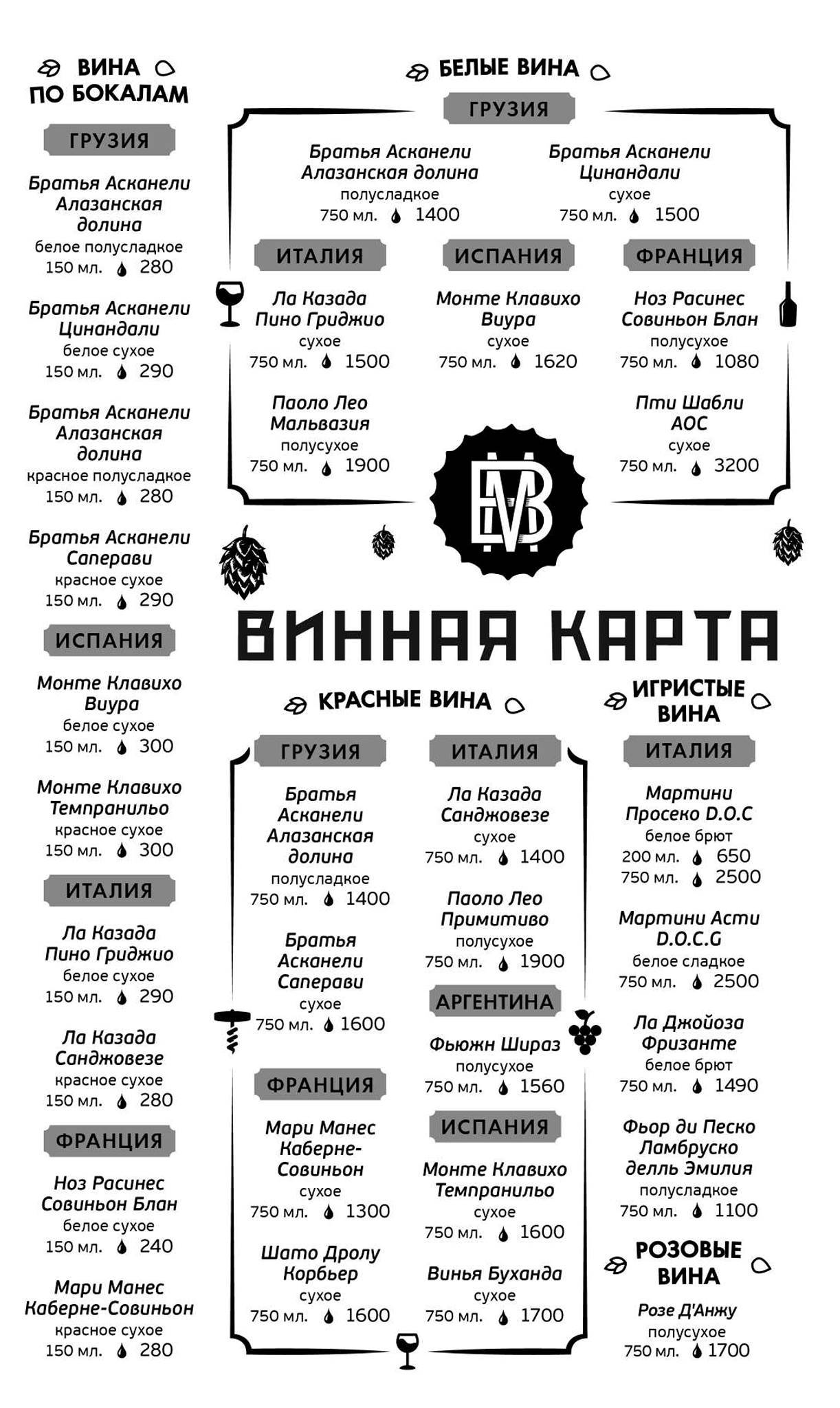 Brewmen меню