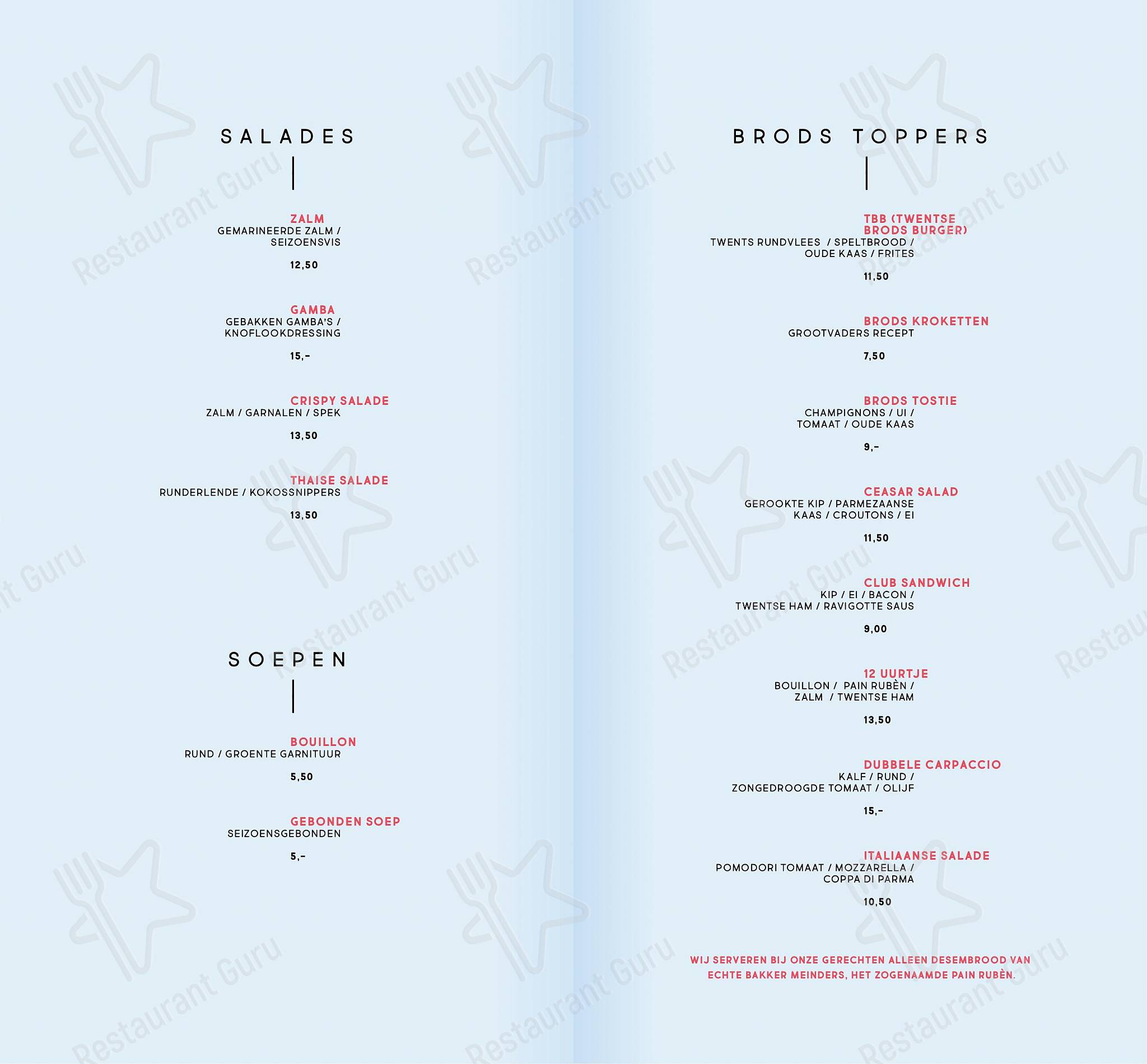 Restaurant Brodshoes в Rijssen - Меню напитков