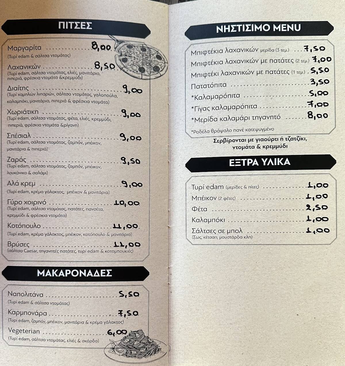 Vryses меню