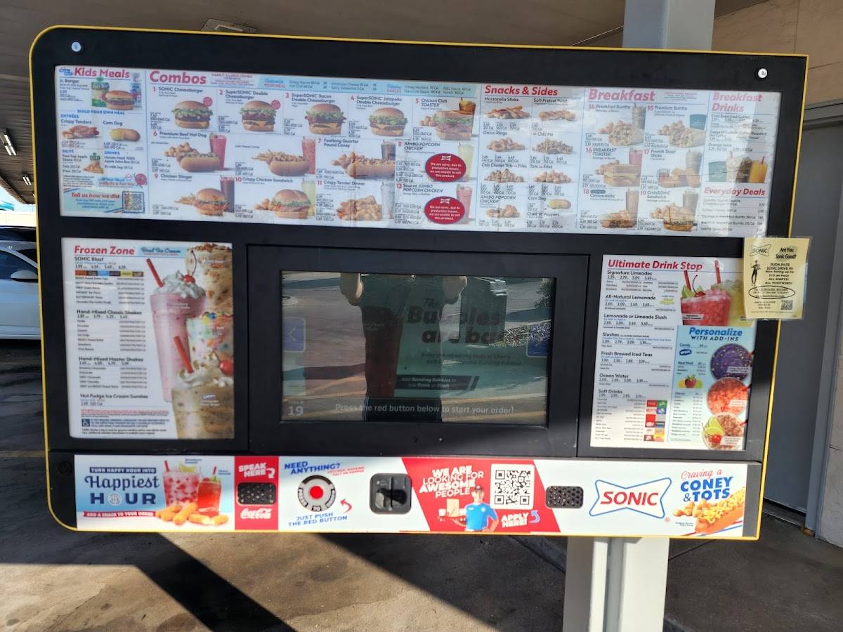 Sonic Drive-In меню