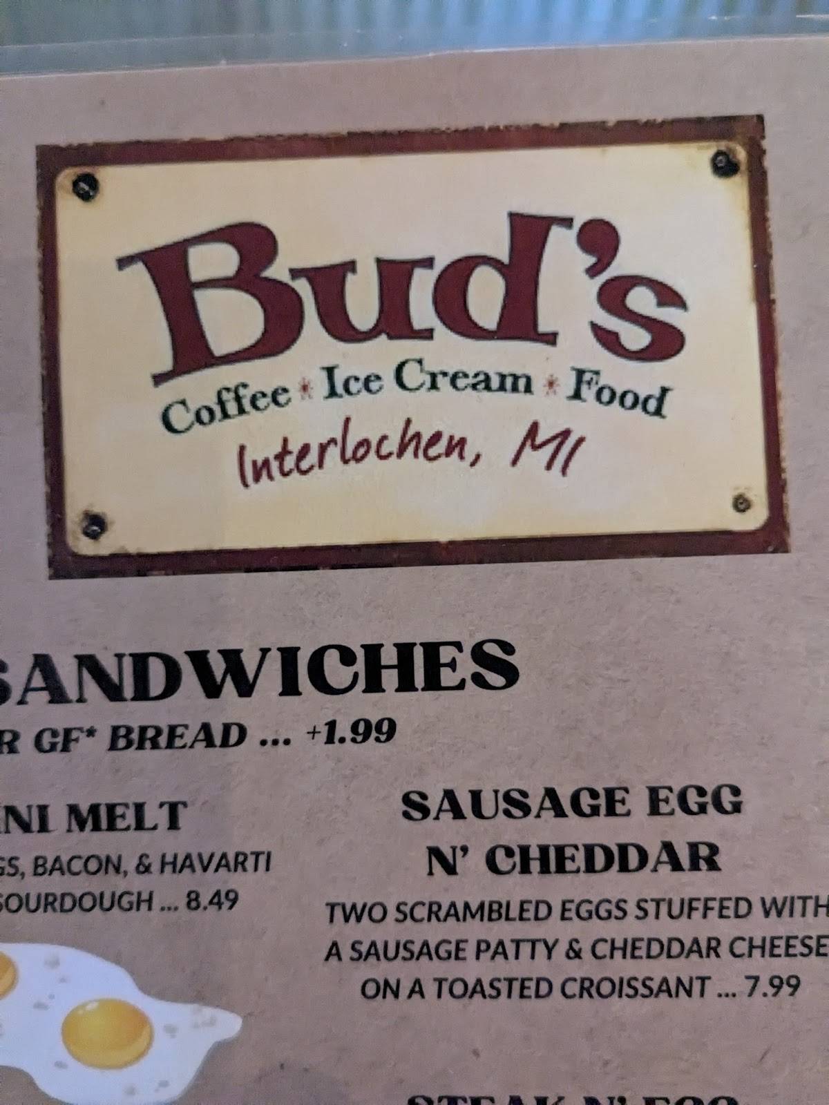 Bud's меню