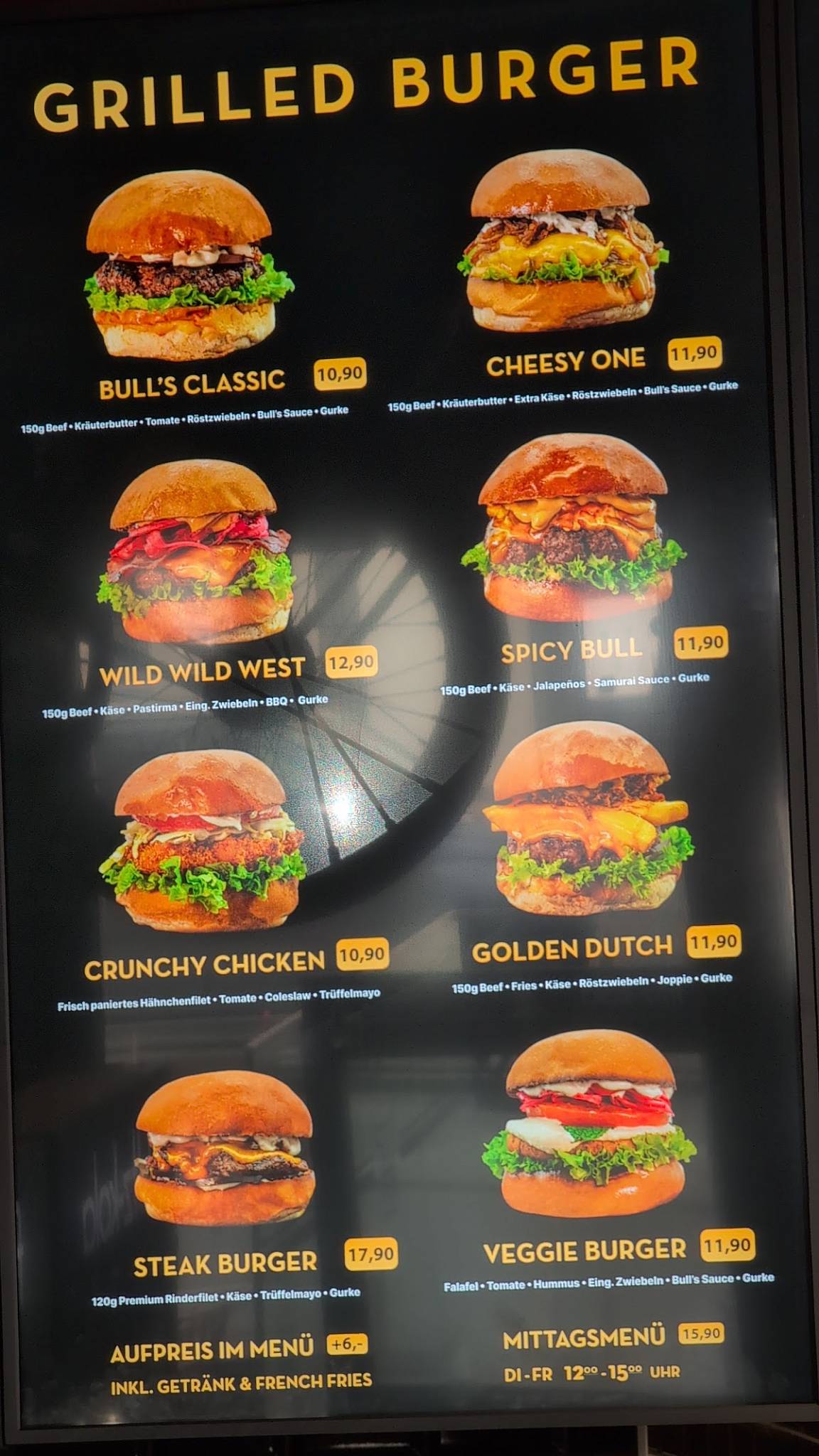 Bull's Kitchen Burger, Steak & Co. меню