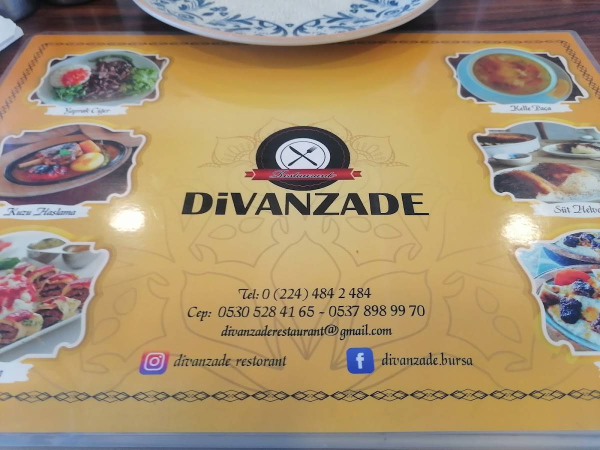 DİVANZADE RESTAURANT меню