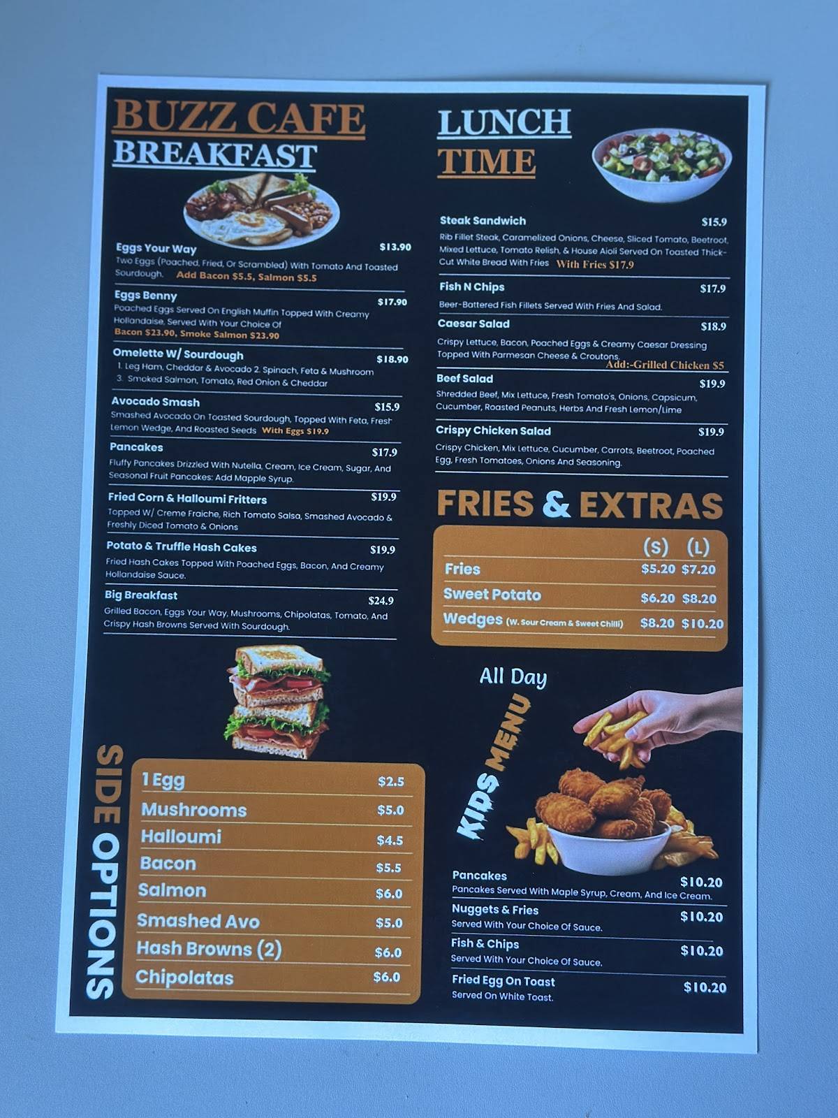 Buzz cafe меню