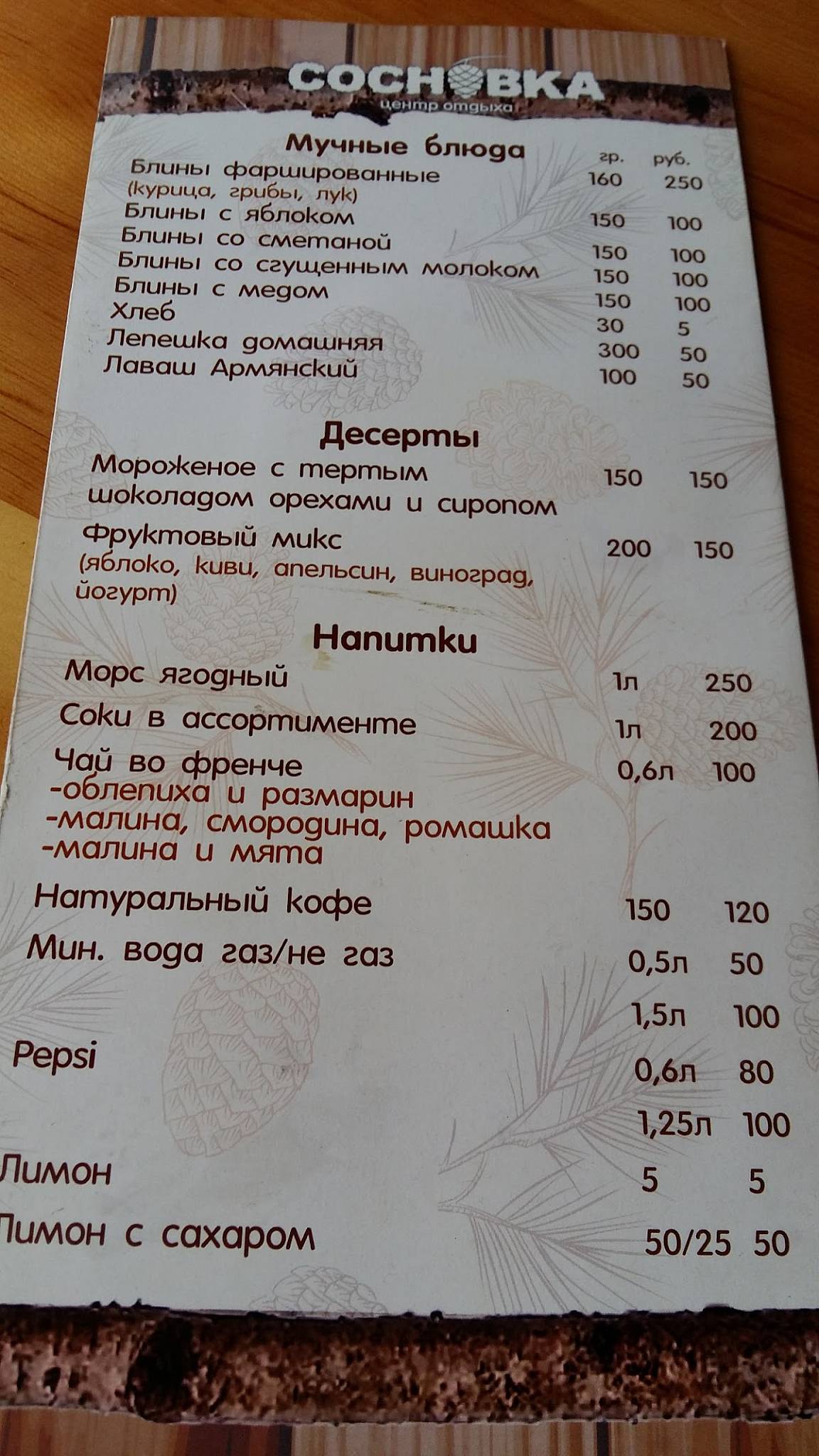 13 Км меню