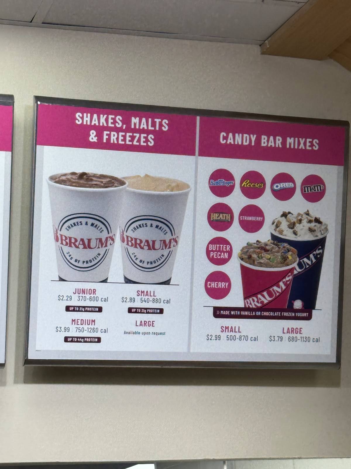 Braum's Ice Cream & Dairy Store меню