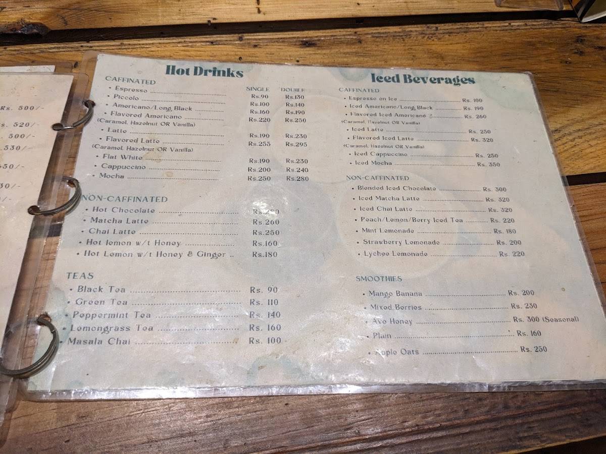 Drip Inn Cafe меню