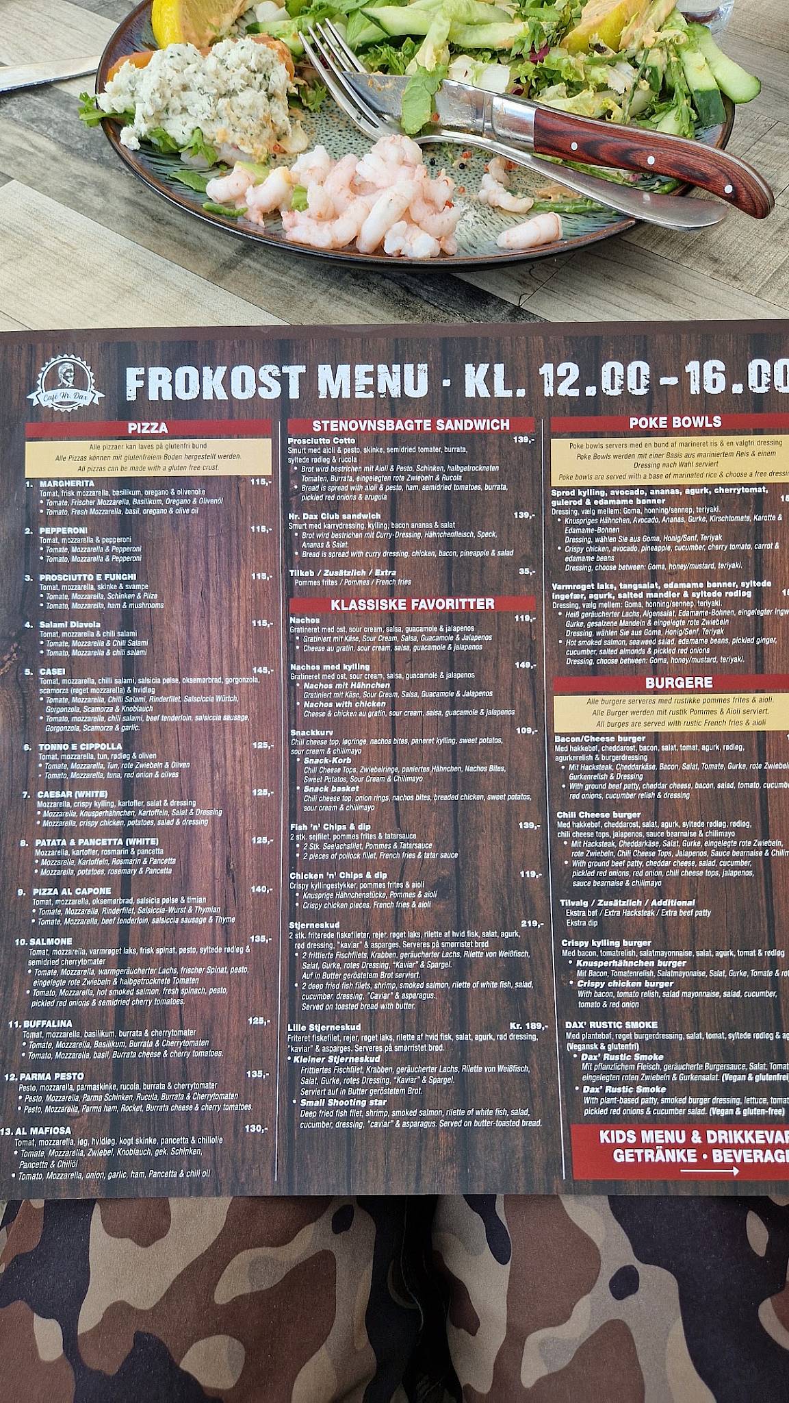 Café Fru Dax меню
