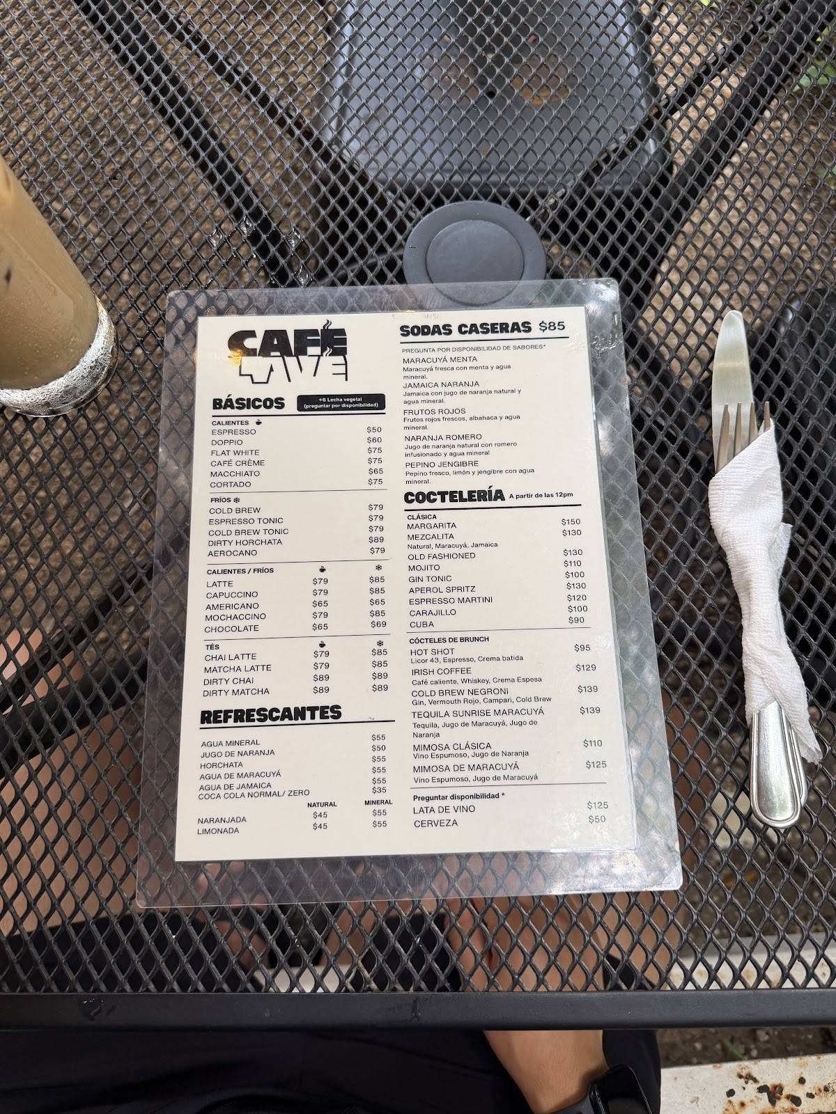 Café Lavé меню