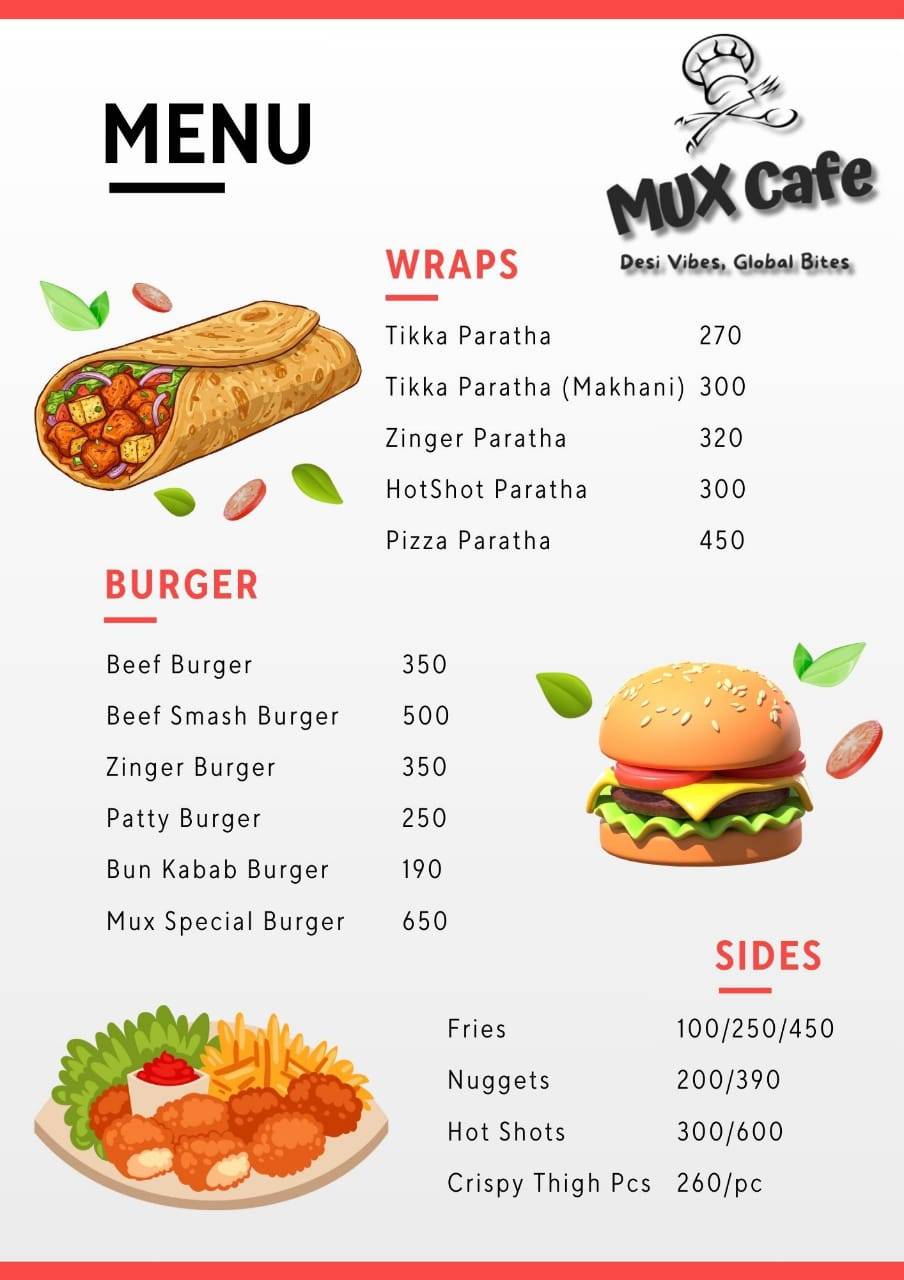 MUX CAFE меню
