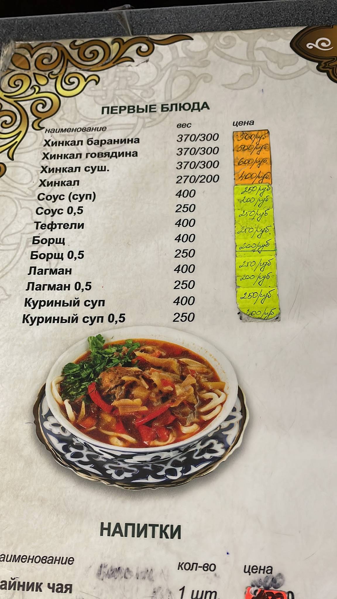 ОТЕЛЬ ГУБДЕН КАФЕ СТОЯНКА меню