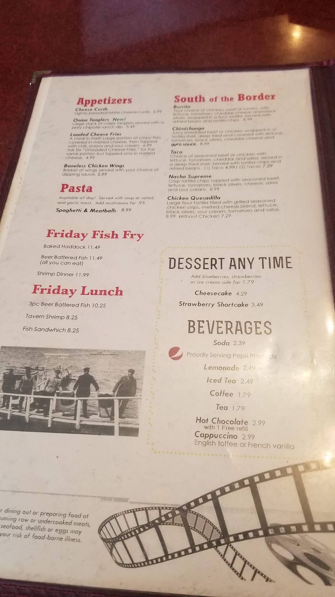 Papillon's Restaurant меню