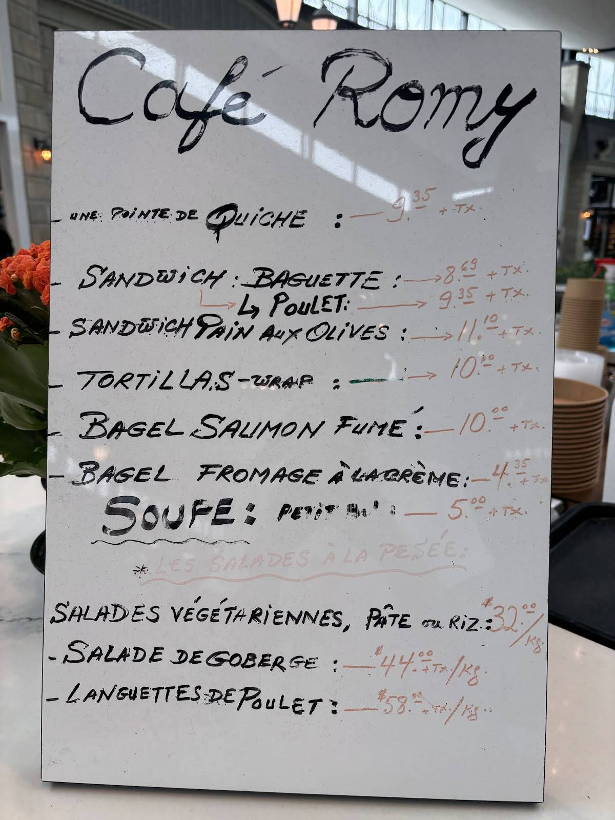 Cafe Romy меню