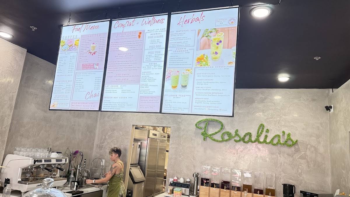 Rosalia's Botanical Cafe меню