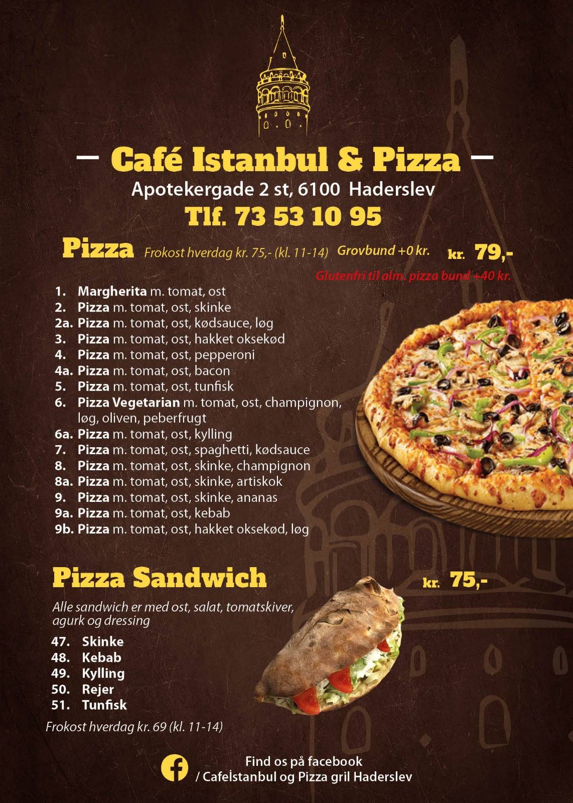 Cafe İstanbul & pizza Haderslev меню