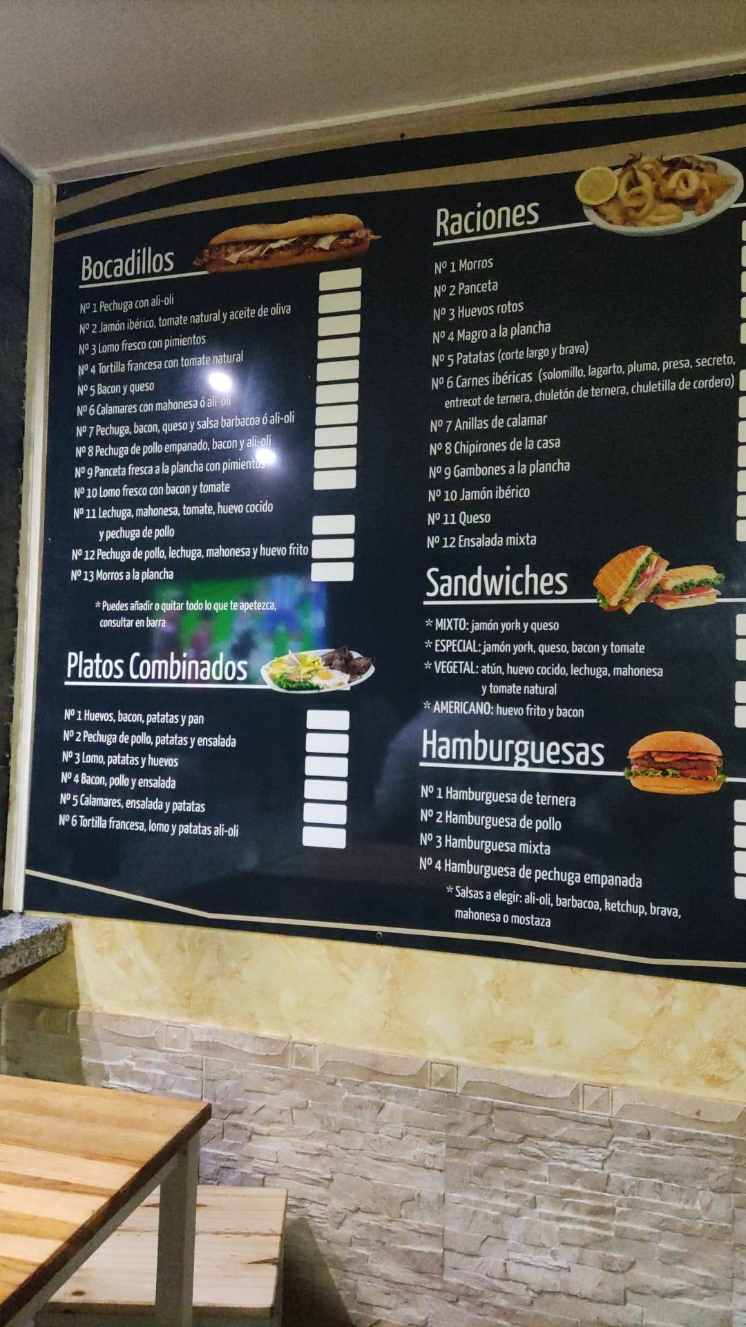 Cafetería Arcoiris меню
