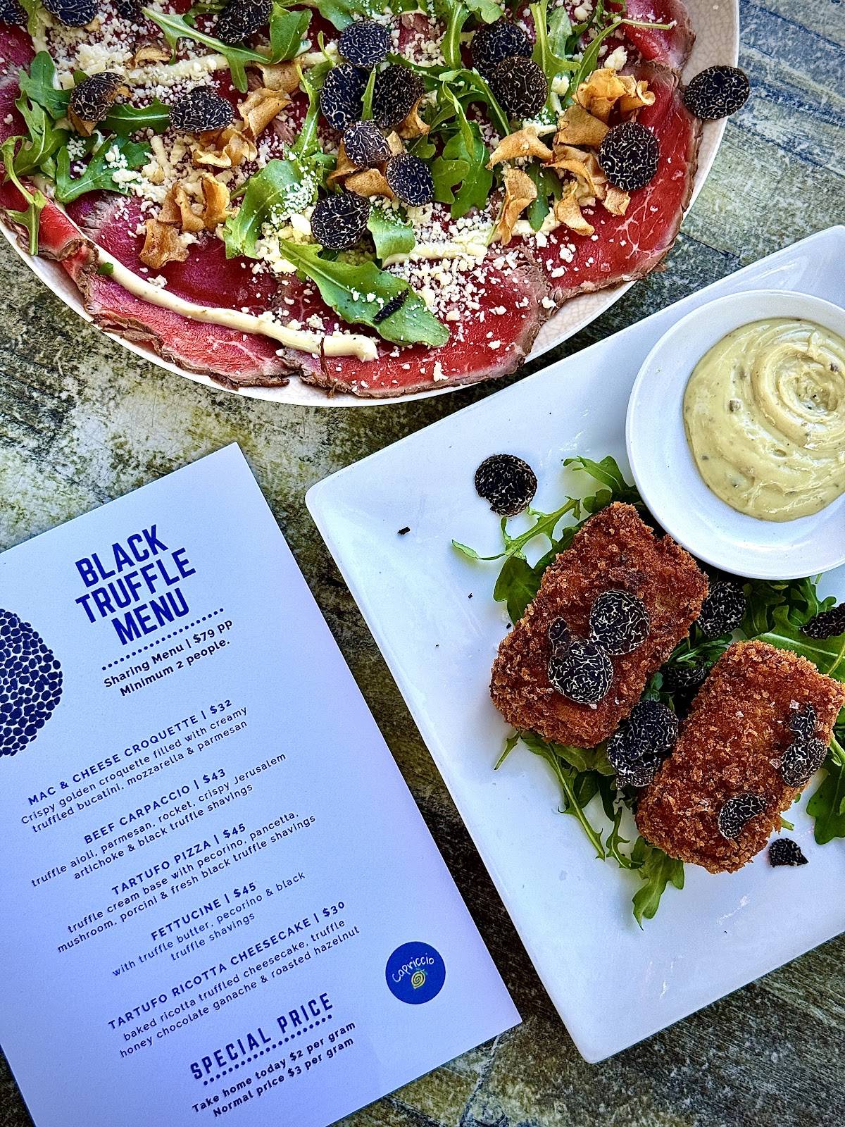 Capriccio Osteria Italian Restaurant in Leichhardt Sydney меню