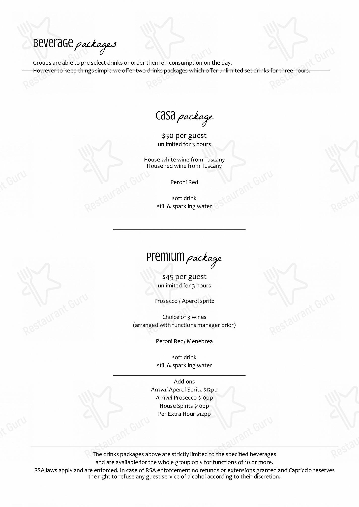Wine Menu паба и бара Capriccio Osteria Italian Restaurant in Leichhardt Sydney в Лейхгардте