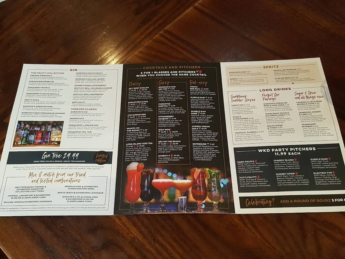 Yates Cardiff меню