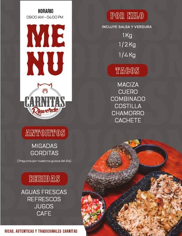 Carnitas Rioverde меню